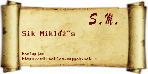Sik Miklós névjegykártya