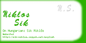 miklos sik business card